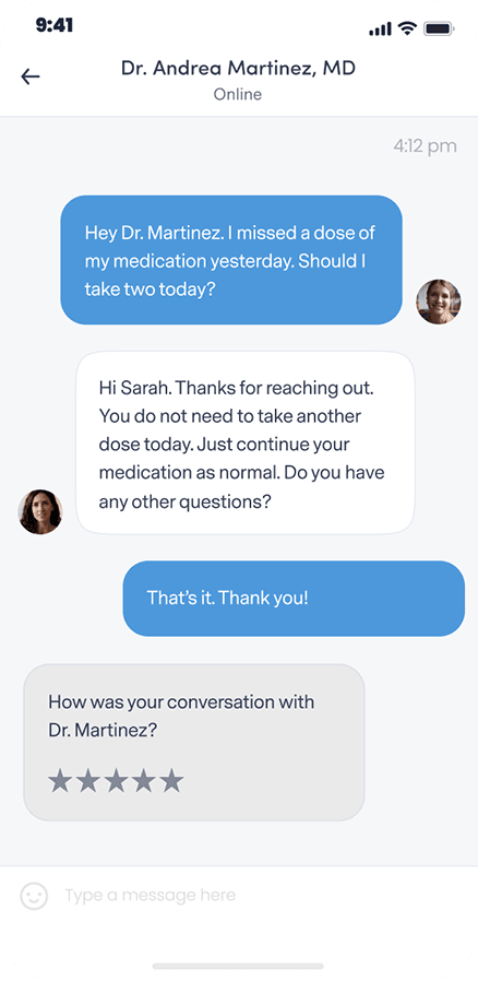 Brightside app - Anytime Messaging