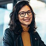 Smiling woman in glasses